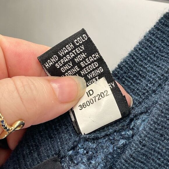 Moda International Womens Half Sleeve Sweater Acrylic Wool Navy Blue Size Large - Picture 5 of 9